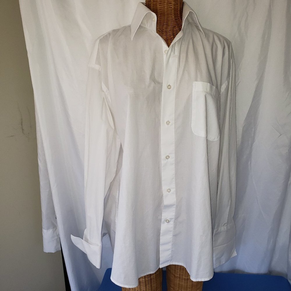 Avanti Uomo men's long sleeve white button down dress shirt - 17.5 34/35